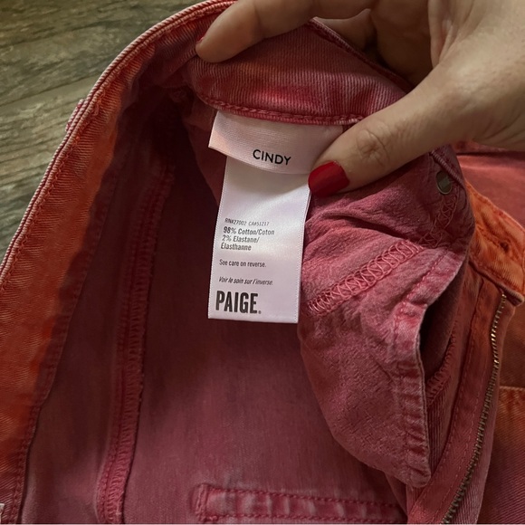 Paige Cindy Jean Front Seam, Raw Hem in Vintage Rose. Women’s Size 32, High Rise - Picture 4 of 11
